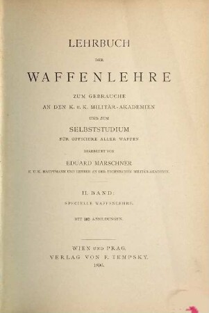 Lehrbuch der Waffenlehre : zum Selbststudium für Offiziere aller Waffen, 2