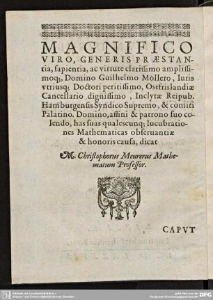 MAGNIFICO VIRO, GENRERIS PRAESTANtia...