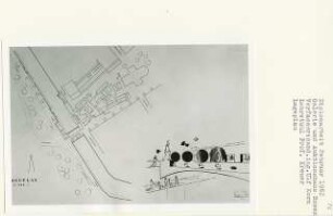 Galerie und Auktionshaus Rosen, Berlin-Mitte (Diplomarbeit bei Willy Kreuer): Lageplan 1:500 und Skizze