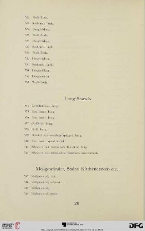 Meßgewänder, Stolas, Kirchendecken etc. (Nr. 343-362)