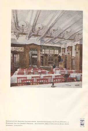 Vereinshaus des Berliner Lehrervereins. Alexanderstrasse 41 und Kurze Strasse 3-5. Speisesaal vor dem Grossen Festsaal