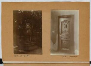 Alter Friedhof, Stettin. Tür, Ritterstraße, Stettin: Ansicht Grabmal, Ansicht Tür (aus: Skizzen- und Fotoalbum 25)