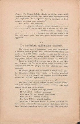 § 4. De rarioribus quibusdam clausulis.