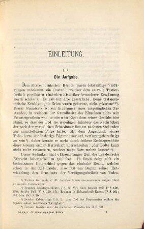 Die Donationes post obitum und die Schenkungen mit Vorbehalt des Niessbrauchs im älteren deutschen Recht