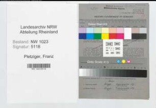Entnazifizierung Franz Pletziger , geb. 07.07.1893 (Bahnhofsvorsteher)