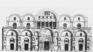 Rekonstruktion der Fassade von San Marco aus dem 13. Jahrhundert