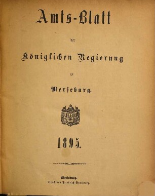 Amtsblatt der Regierung zu Merseburg. 1895