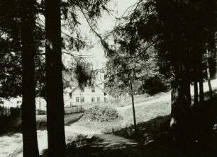 Sankt Joachimsthal (Jáchymov), Schachtanlage 'Sächsischer Edelleut-Stollen' im Oehlbeckental, Ansicht von Süden