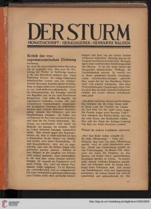 Kritik der vorexpressionistischen Dichtung