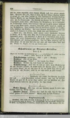 Schablonen zu Theater-Kritiken