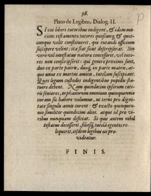 Plato de Legibus, Dialog. II.