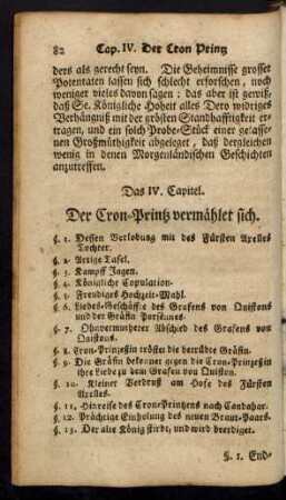 Das IV. Capitel. Der Cron-Printz vermählet sich.