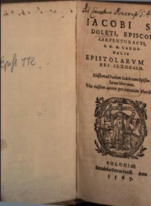 Epistolarum libri sexdecim : Eiusdem ad P. Sadoletum epistolarum liber unus