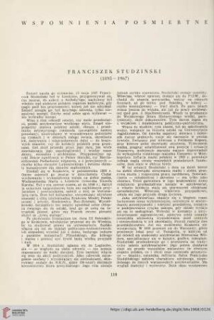 30: Franciszek Studziński : (1895-1967)