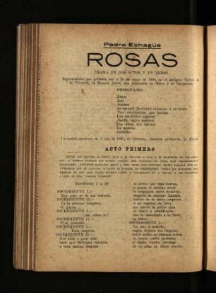 Rosas : drama en dos actos y en verso
