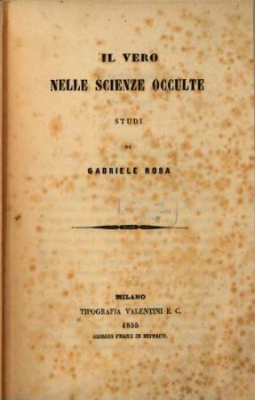 Il vero nelle scienze occulte