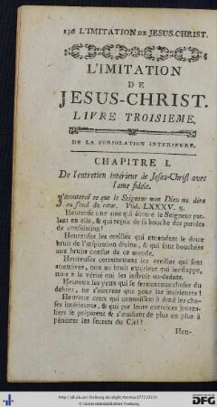 Livre Troisieme. De La Consolation Interieure.