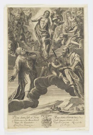 Triumphierender Christus mit den Heiligen Petrus und Paulus