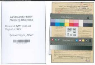 Entnazifizierung Albert Schuermeyer , geb. 30.11.1899 (Dozent)