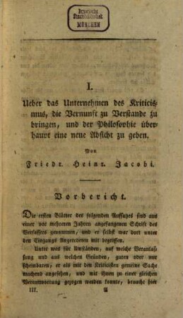 Beyträge zur leichtern Übersicht des Zustandes der Philosophie beym Anfange des 19. Jahrhunderts. 3