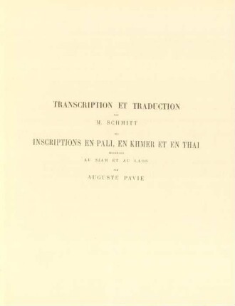 Transcription et traduction ... Inscriptions en Pali, en Khmer et en Thai