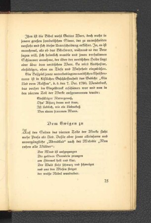 Dem Ewigen zu