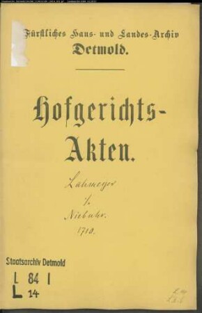 Lahmeyer, Henrich in Bremen gegen Adolf Niebuhr und Konsort. in Lage - Schuldforderung