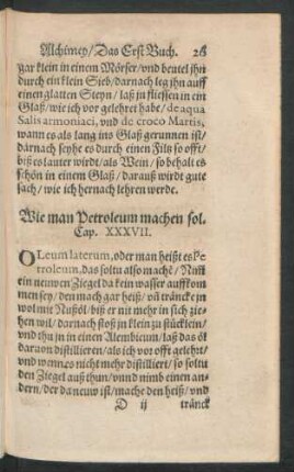 Wei man Petroleum machen sol. Cap. XXXVII.