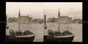 Blick über den Mälarsee auf Riddarholmen, Stockholm