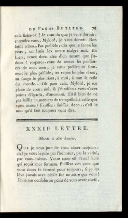 XXXIIe Lettre. Mardi à dix heures.