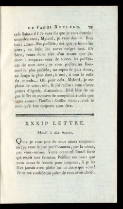 XXXIIe Lettre. Mardi à dix heures.