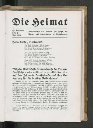 43. Jahrgang, Nr. 5, Mai 1933