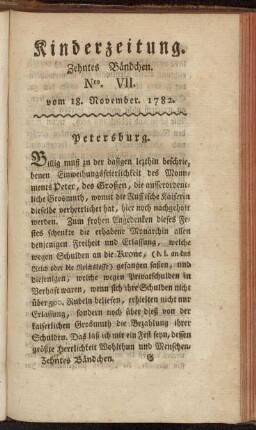 Nro. VII. vom 18. November 1782