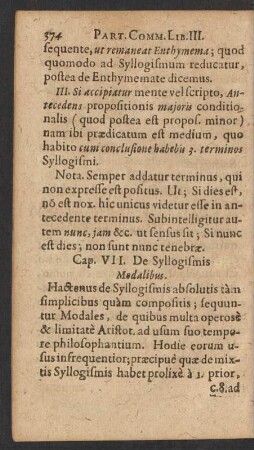 Cap. VII. De Syllogismis Modalibus.