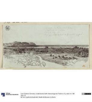 Küstenlandschaft / Villenanlage bei Palermo (?)