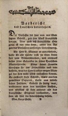 Herrn Mesmers ... Kurze Geschichte Des thierischen Magnetismus bis April 1781