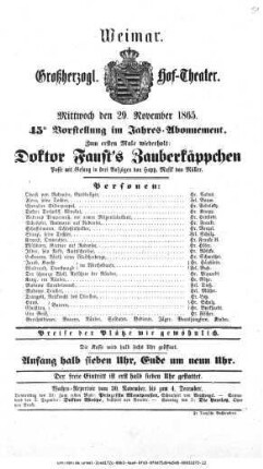 Doktor Faust's Zauberkäppchen