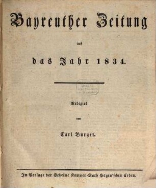 Bayreuther Zeitung. 1834, 1834