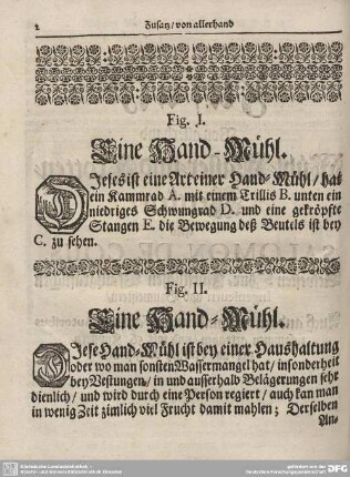 Fig. II. Eine Hand-Mühl.