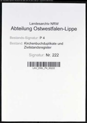 Zivilstandsregister der Munizipalität Schwerte (T 1811). (Gemeinde: Zivilstandsregister)