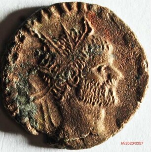 Römische Münze, Nominal Antoninian, Prägeherr Claudius II. Gothicus, Prägeort unklar, Original