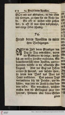 74. Freud deren Apostlen in mitte ihrer Verfolgungen