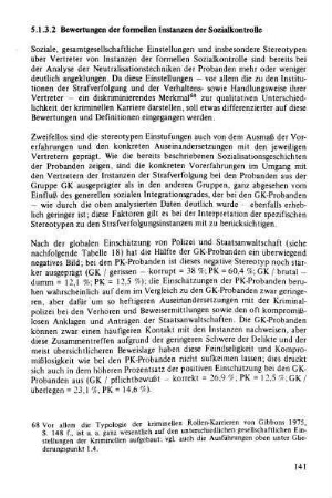 5.1.3.2 Bewertung der formellen Instanzen der Sozialkontrolle