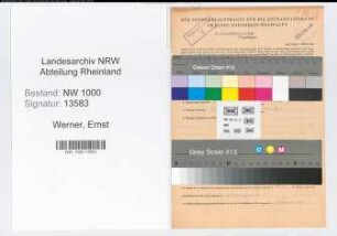 Entnazifizierung Ernst Werner, geb. 06.11.1891 (Bankinspektor)