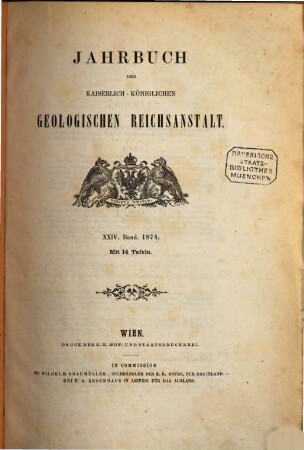 Jahrbuch der Geologischen Reichsanstalt. 24. 1874