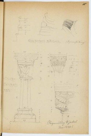 Schottenkirche Sankt Jakob, Regensburg: Ansichten, Details Kapitelle (aus: Skizzen- und Fotoalbum 6)