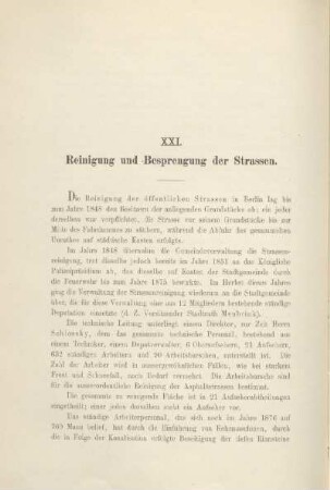 XXI. Reinigung und Besprengung der Strassen