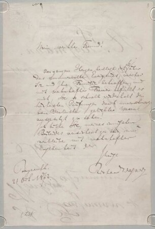 Richard Wagner (1813-1883) Autographen: Brief von Richard Wagner an Ernst Wilhelm Fritzsch - BSB Autogr.Cim. Wagner, Richard.46