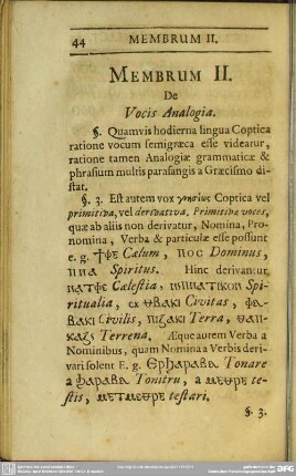 Membrum II. De Vocis Analogia