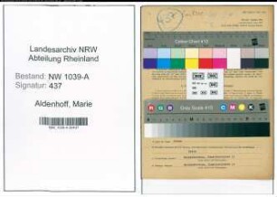 Entnazifizierung Marie Aldenhoff , geb. 03.09.1896 (Schneidermeisterin)